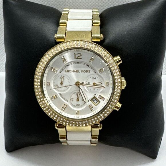 Michael Kors Parker MK6119 Womens Two Tone Analog Dial Quartz Wrist Watch JNA398 - Picture 1 of 11